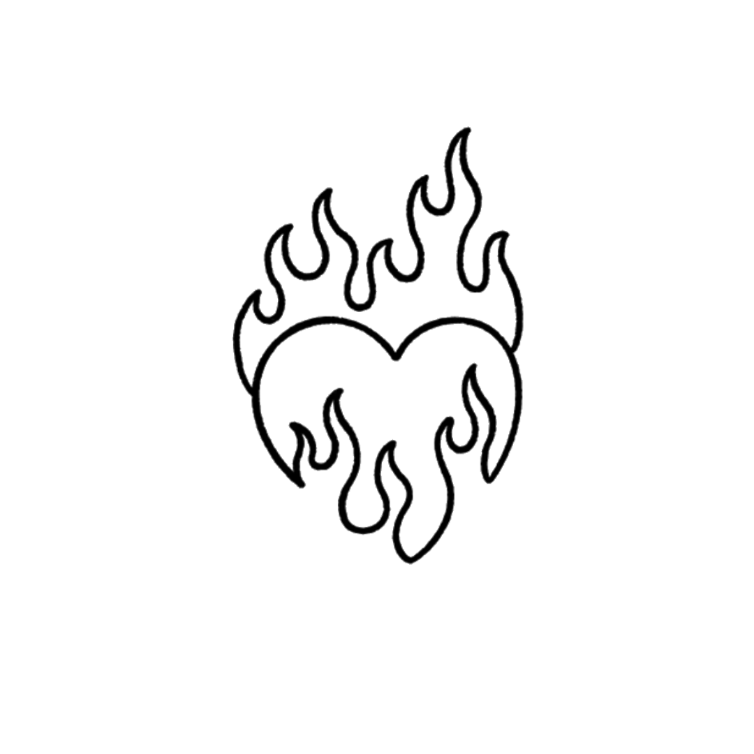 1pc Washable Temporary Tattoo Sticker, Pvc Material Red Flame Heart Design,  Water & Sweat Resistant, Suitable For Trendy People's Daily Use | SHEIN USA