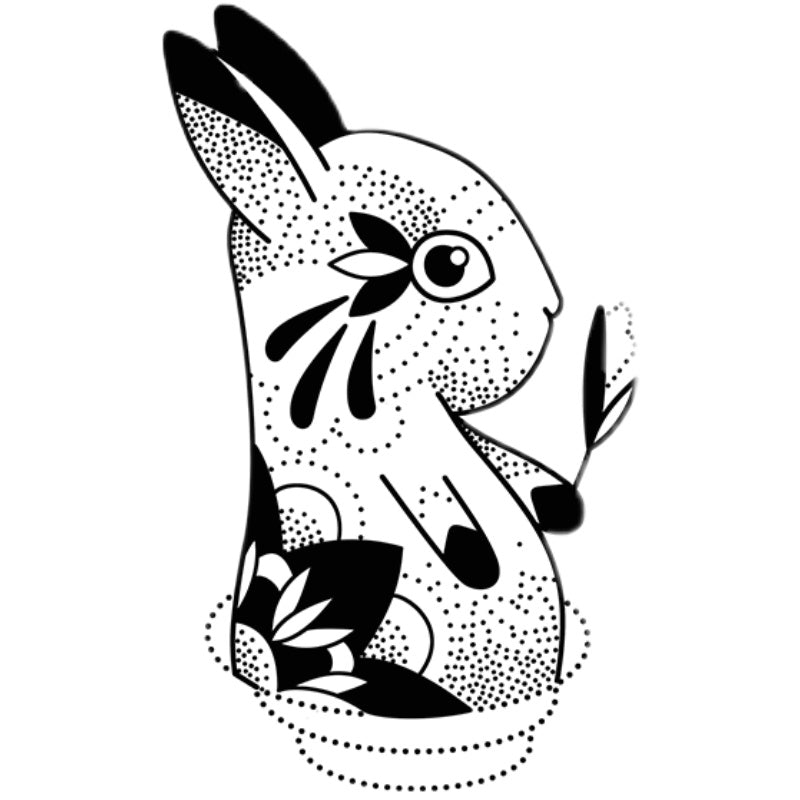 White Rabbit Outline Tattoo