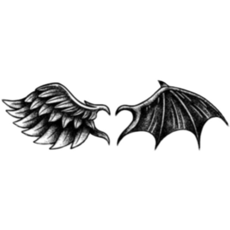 angel vs devil wing tattoo