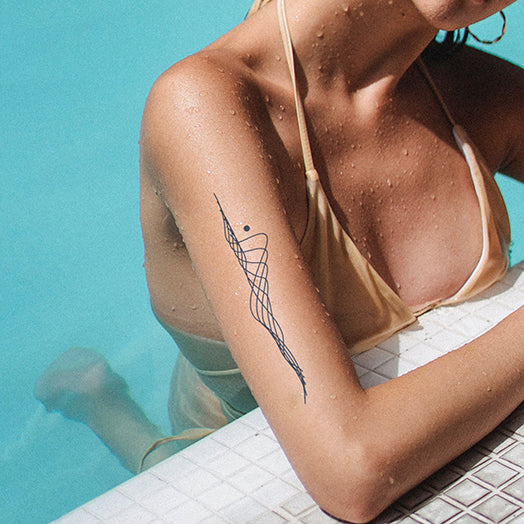 Space Warp With Dot Temporary Tattoo