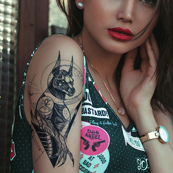 Intricate Design Anubis Temporary Tattoo