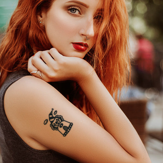 Fries and Clown Temporary Tattoo