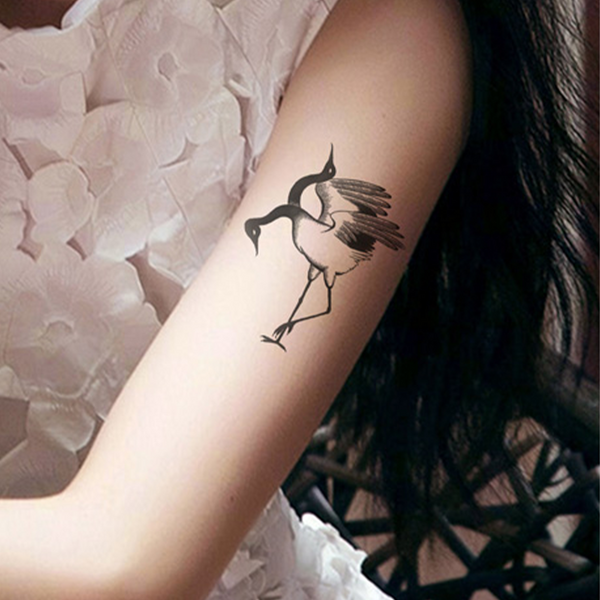 Two Heads Crane Temporary Tattoo