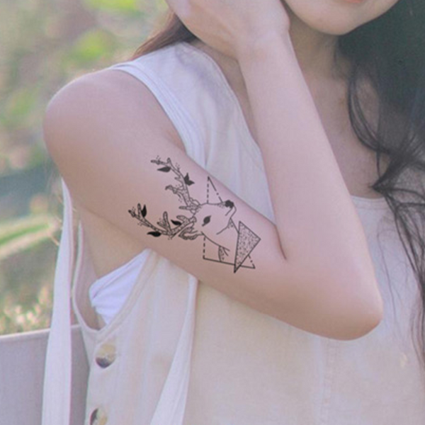 Geometrical Elk Temporary Tattoo