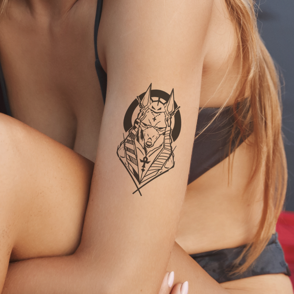 3D Anubis Temporary Tattoo Design