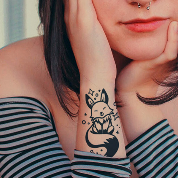 Cute Fox Temporary Tattoo